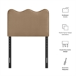 Athena Stain-Resistant Performance Velvet Twin Size Headboard in Taupe