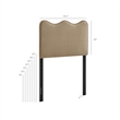 Athena Stain-Resistant Performance Velvet Twin Size Headboard in Taupe