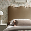 Athena Stain-Resistant Performance Velvet Twin Size Headboard in Taupe