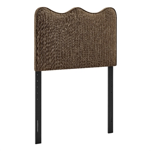 Athena Striped Fabric Upholstered Twin Size Headboard in Earth Stripe