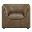 Modway Hilda Curved Back Vegan Leather Upholstered Armchair in Mushroom