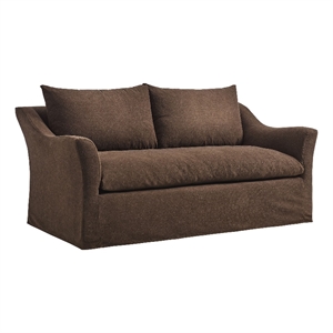 Somerset 70&quot Linen Blend Loveseat in Cocoa