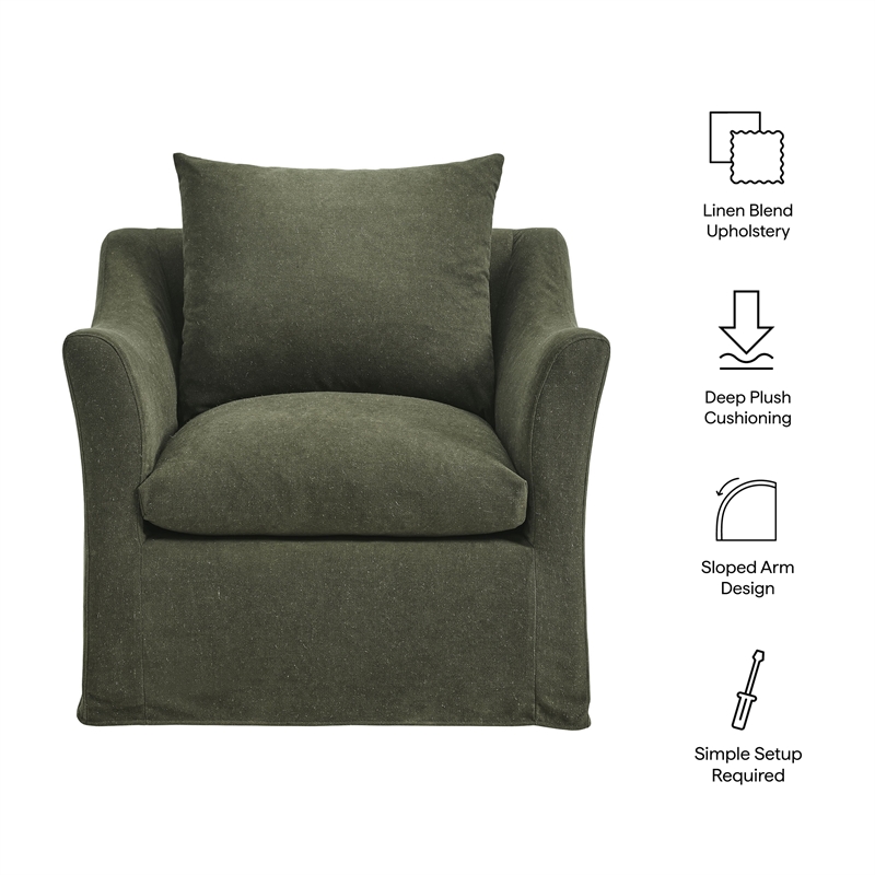 Somerset Linen Blend Armchair in Sage