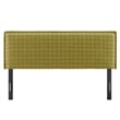 Camille Checkered Linen Blend Queen Size Headboard in Artichoke Windowpane Check