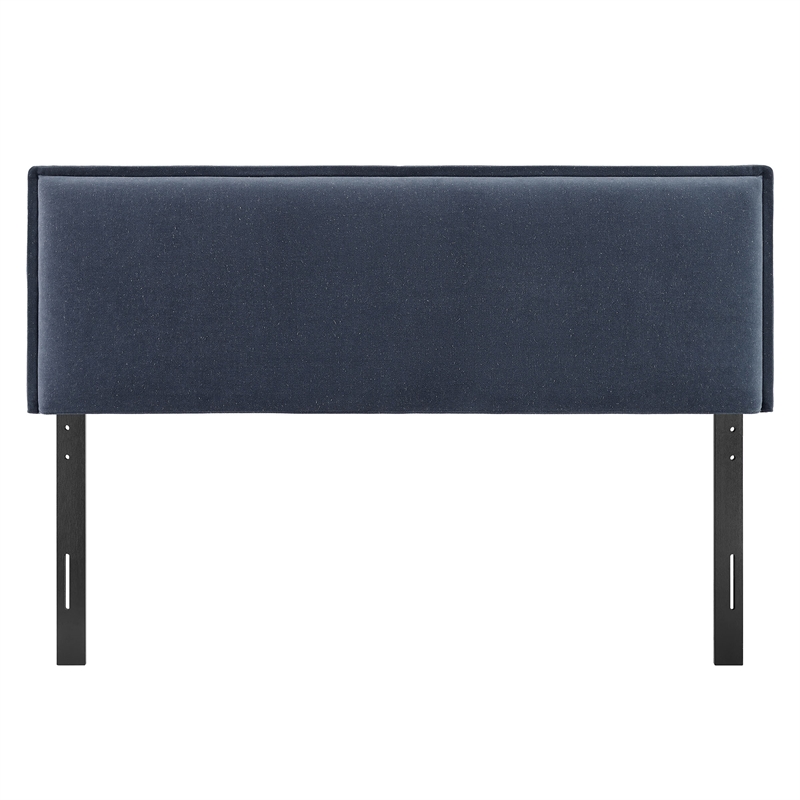 Camille Upholstered Linen Blend King Size Headboard in Denim