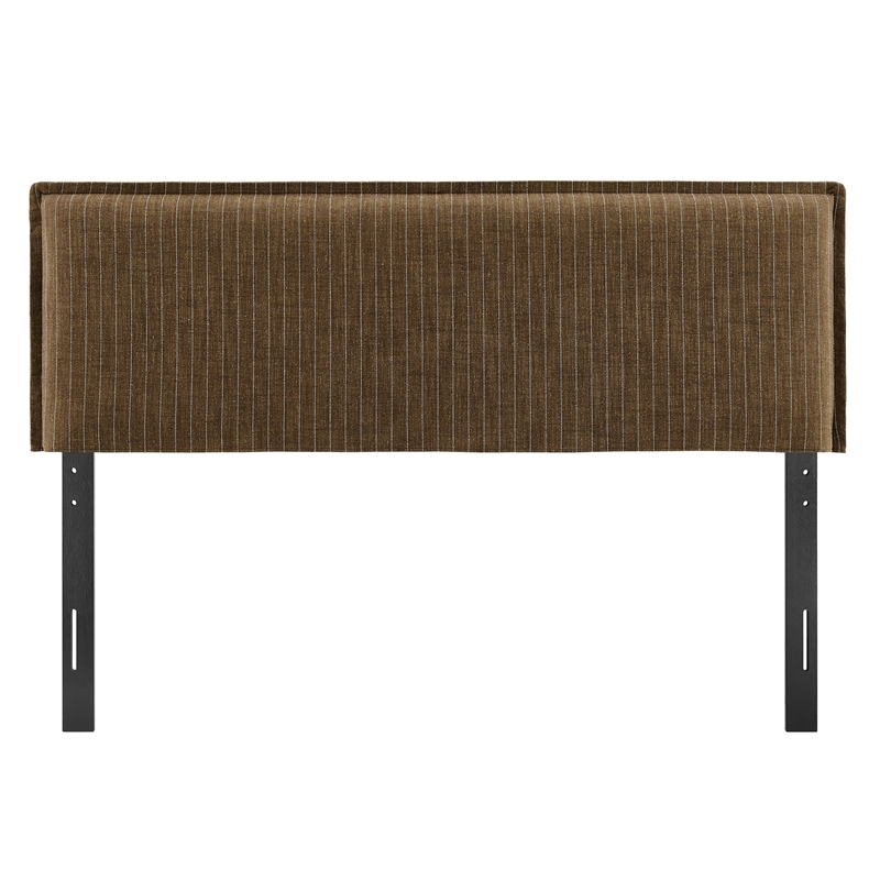 Camille Striped Linen Blend Full Size Headboard in Earth Stripe