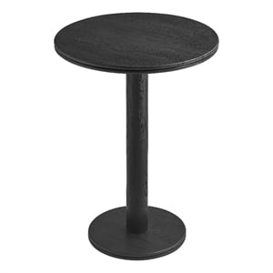 Neo 31 Inch Round Indoor - Outdoor Patio Wood Bar Table in Black