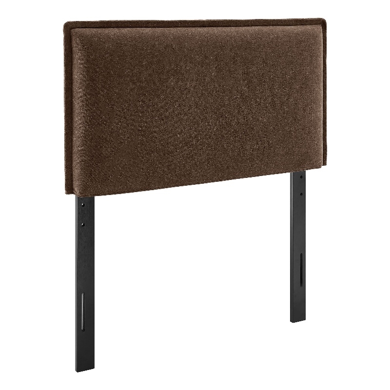 Camille Upholstered Linen Blend Twin Size Headboard in Cocoa