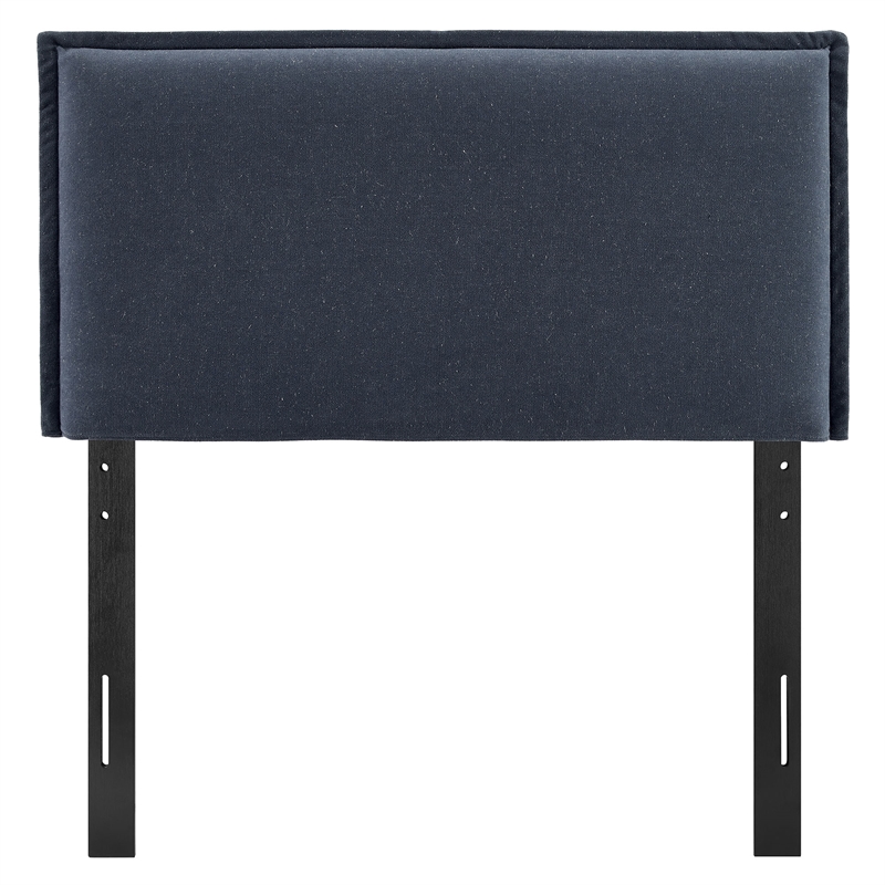 Camille Upholstered Linen Blend Twin Size Headboard in Denim