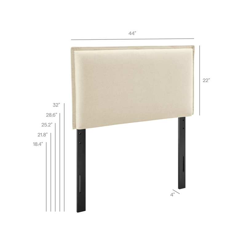 Camille Upholstered Linen Blend Twin Size Headboard in Linen