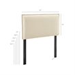 Camille Upholstered Linen Blend Twin Size Headboard in Linen