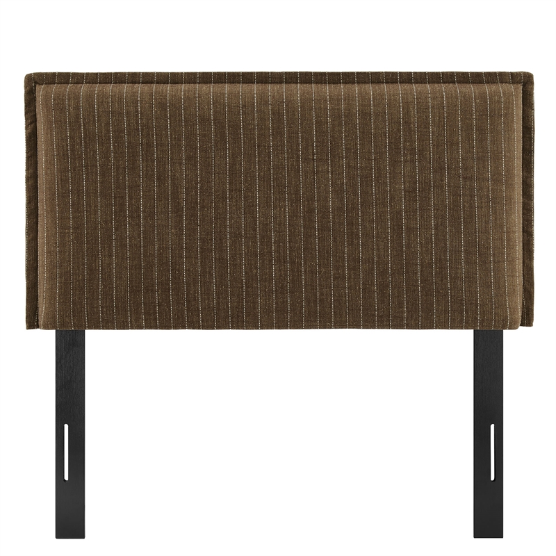 Camille Striped Linen Blend Twin Size Headboard in Earth Stripe