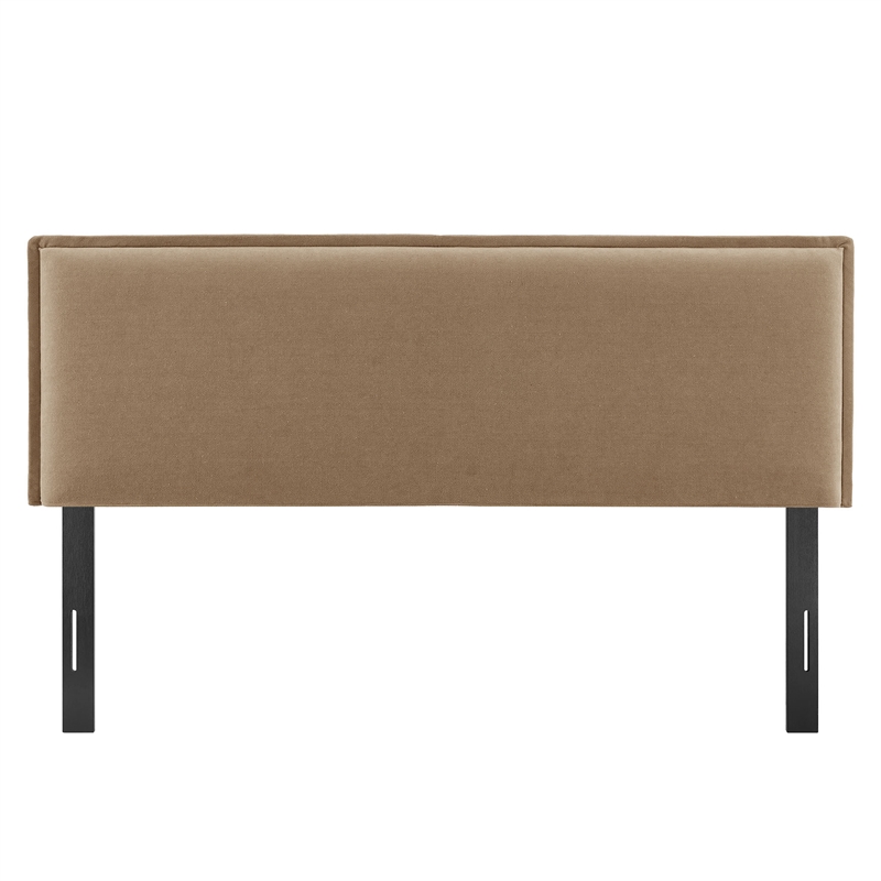 Camille Upholstered Linen Blend Full Size Headboard in Almond
