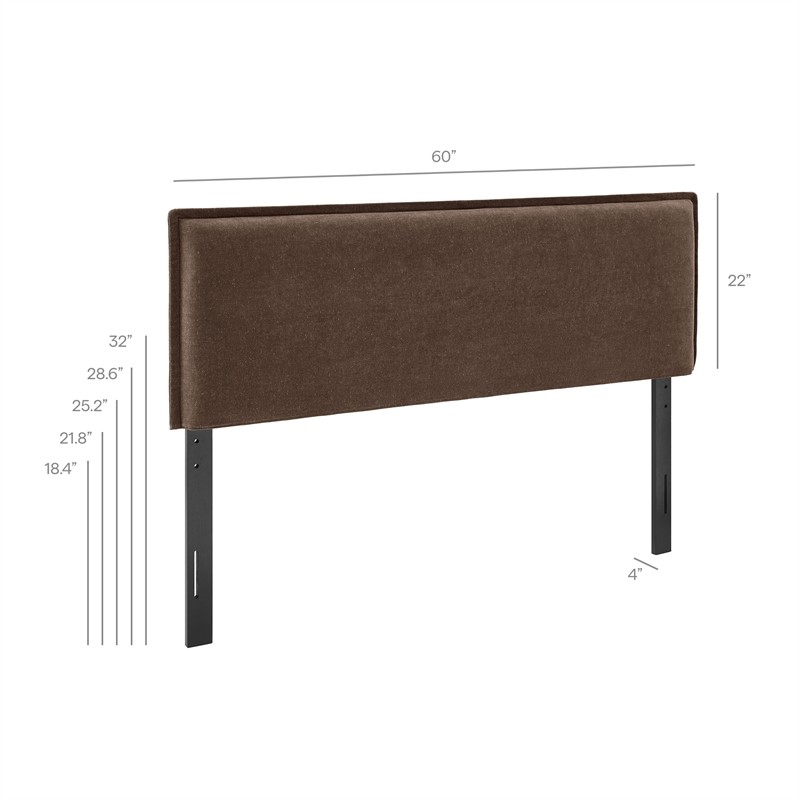Camille Upholstered Linen Blend Full Size Headboard in Cocoa