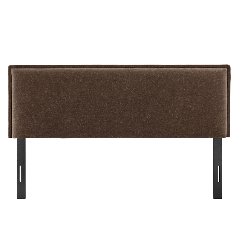 Camille Upholstered Linen Blend Full Size Headboard in Cocoa