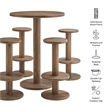 Neo 5-Piece Round Indoor - Outdoor Round Patio Bar Table And Stool Set
