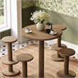 Neo 5-Piece Round Indoor - Outdoor Round Patio Bar Table And Stool Set