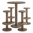 Neo 5-Piece Round Indoor - Outdoor Round Patio Bar Table And Stool Set