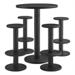 Neo 5-Piece Round Indoor - Outdoor Round Patio Bar Table And Stool Set