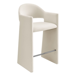Talia 41 Inch Performance Velvet Bar Stool in Alabaster