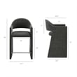 Talia 37 Inch Upholstered Fabric Counter Stool in Charcoal
