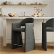Talia 37 Inch Upholstered Fabric Counter Stool in Charcoal