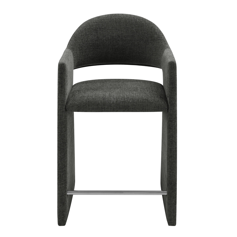 Talia 37 Inch Upholstered Fabric Counter Stool in Charcoal