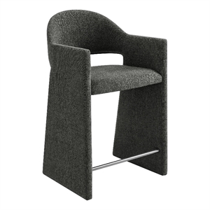 Talia 37 Inch Upholstered Fabric Counter Stool in Charcoal