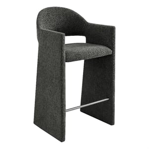 Talia 41 Inch 41 Inch Upholstered Fabric Bar Stool in Charcoal