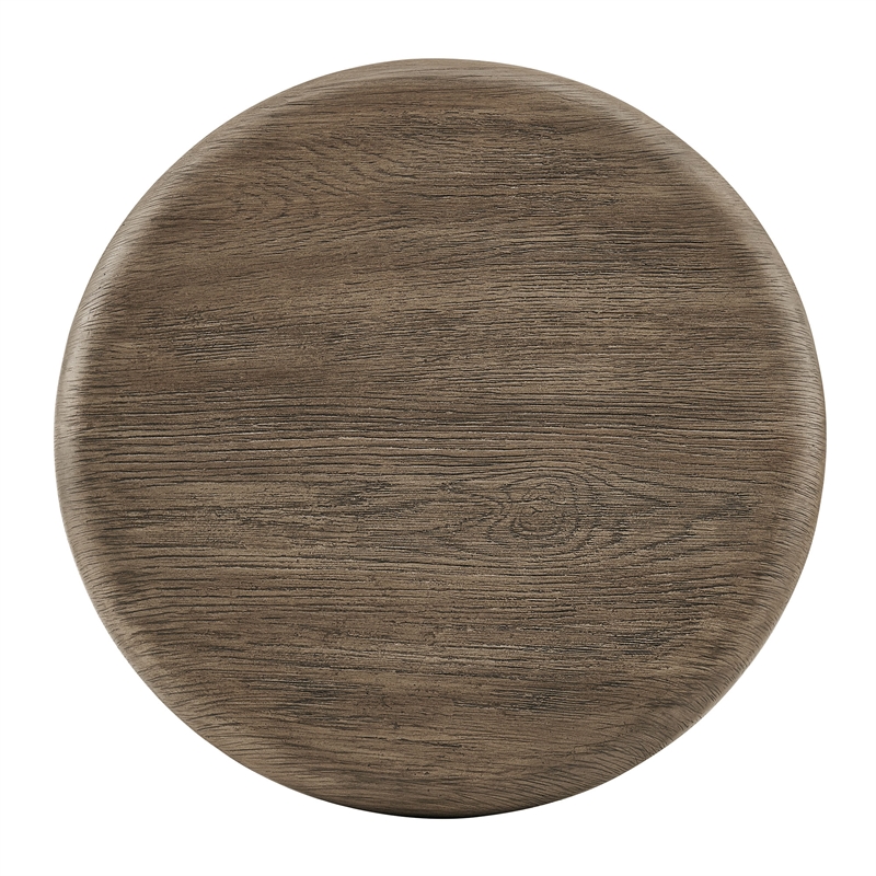 Tori 20 Inch Round Outdoor Indoor and Outdoor Wood Side Table in Weathered Walnut