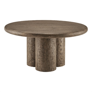 Tori 31 Inch Round Outdoor Indoor and Outdoor Wood Coffee Table in Weathered Walnut
