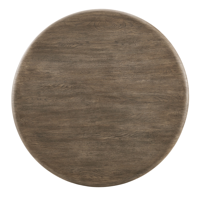 Tori 48 Inch Round Outdoor Indoor and Outdoor Wood Dining Table in Weathered Walnut