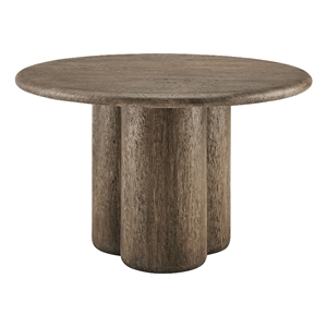 Tori 48 Inch Round Outdoor Indoor and Outdoor Wood Dining Table in Weathered Walnut