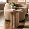 Tori 20 Inch Round Indoor and Outdoor Side Table in Oak