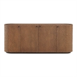 Aven 71.5 Inch Oval Chiseled Wood Sideboard Buffet Cabinet with Hammered Effect