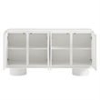 Lumo 4-Door Curved Wood Accent Cabinet in White