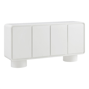 Lumo 4-Door Curved Wood Accent Cabinet in White