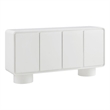 Lumo 4-Door Curved Wood Accent Cabinet in White