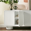 Lumo 4-Door Curved Wood Accent Cabinet in White