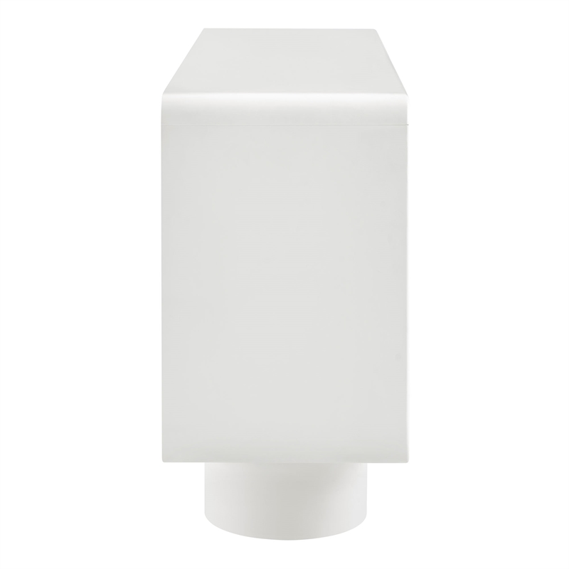 Lumo 4-Door Curved Wood Accent Cabinet in White