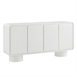 Lumo 4-Door Curved Wood Accent Cabinet in White