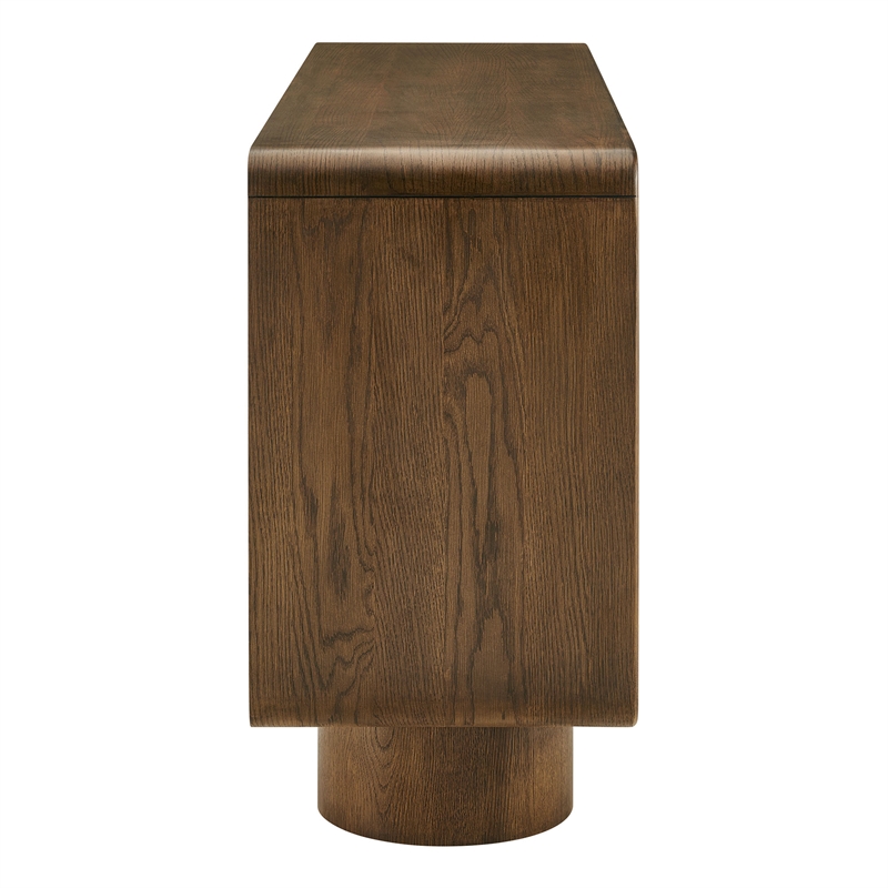 Lumo 4-Door Curved Wood Accent Cabinet in Walnut