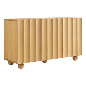 Sorren 54 Inch Scalloped Wood 3-Door Sideboard in Natural