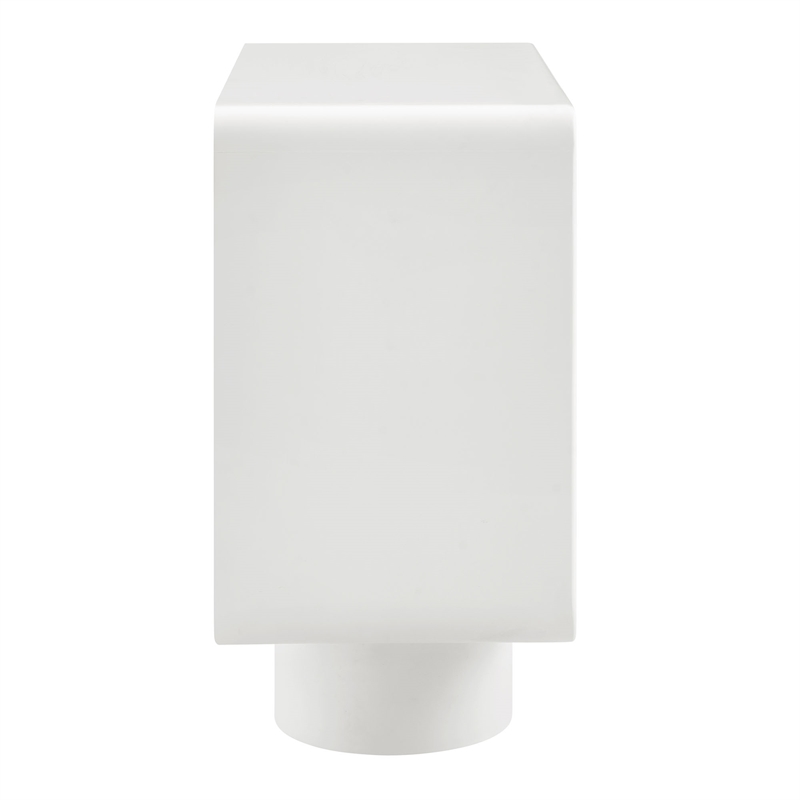 Lumo 2-Door Curved Wood Accent Cabinet in White