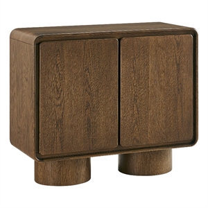 Lumo 2-Door Curved Wood Accent Cabinet in Walnut