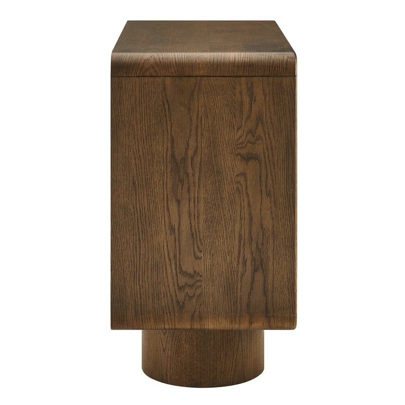 Lumo 2-Door Curved Wood Accent Cabinet in Walnut
