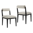 Kai Fabric Dining Chair Set of 2 in Linen