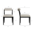 Kai Fabric Dining Chair Set of 2 in Linen