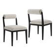 Kai Fabric Dining Chair Set of 2 in Linen