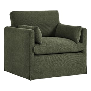 Wellfleet Slipcovered Linen-Blend Armchair in Sage